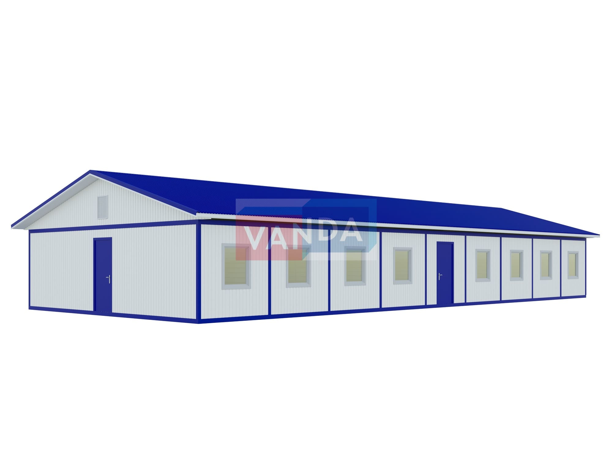 Проект общежития из блок контейнеров 9x21,6 ЛДСП